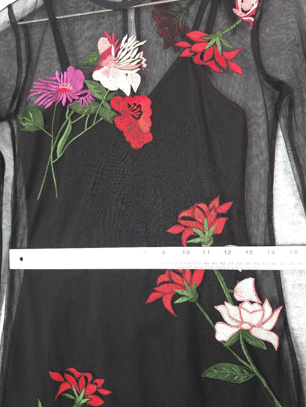 Lovers + Friends Short and Sweet Mesh Floral Embroidered Long Sleeve Dress - Picture 10 of 12